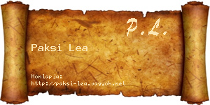 Paksi Lea névjegykártya